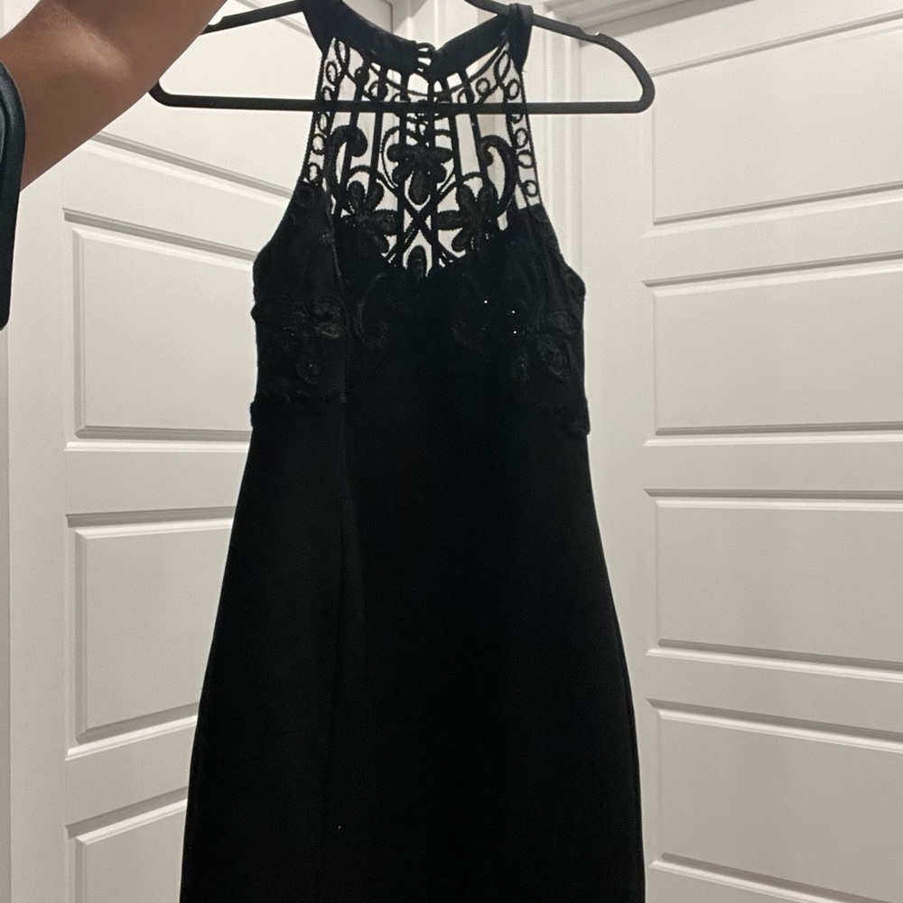 Roberta Bridal Black Backless Lace Dress